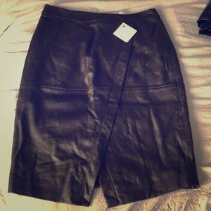 Halogen leather skirt